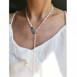 Colier lung cu perle baroc...