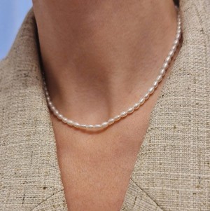 Colier cu perle bob de orez...