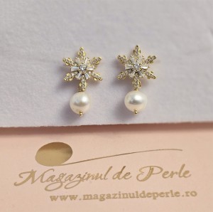 Cercei diafani cu fulg de...