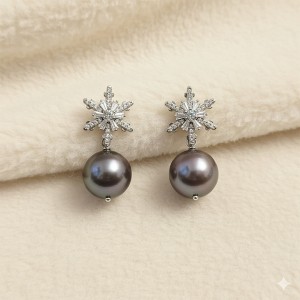 Cercei diafani cu fulg de...