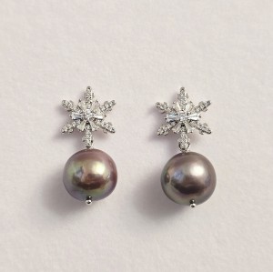 Cercei diafani cu fulg de...