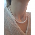 Colier clasic cu perle albe